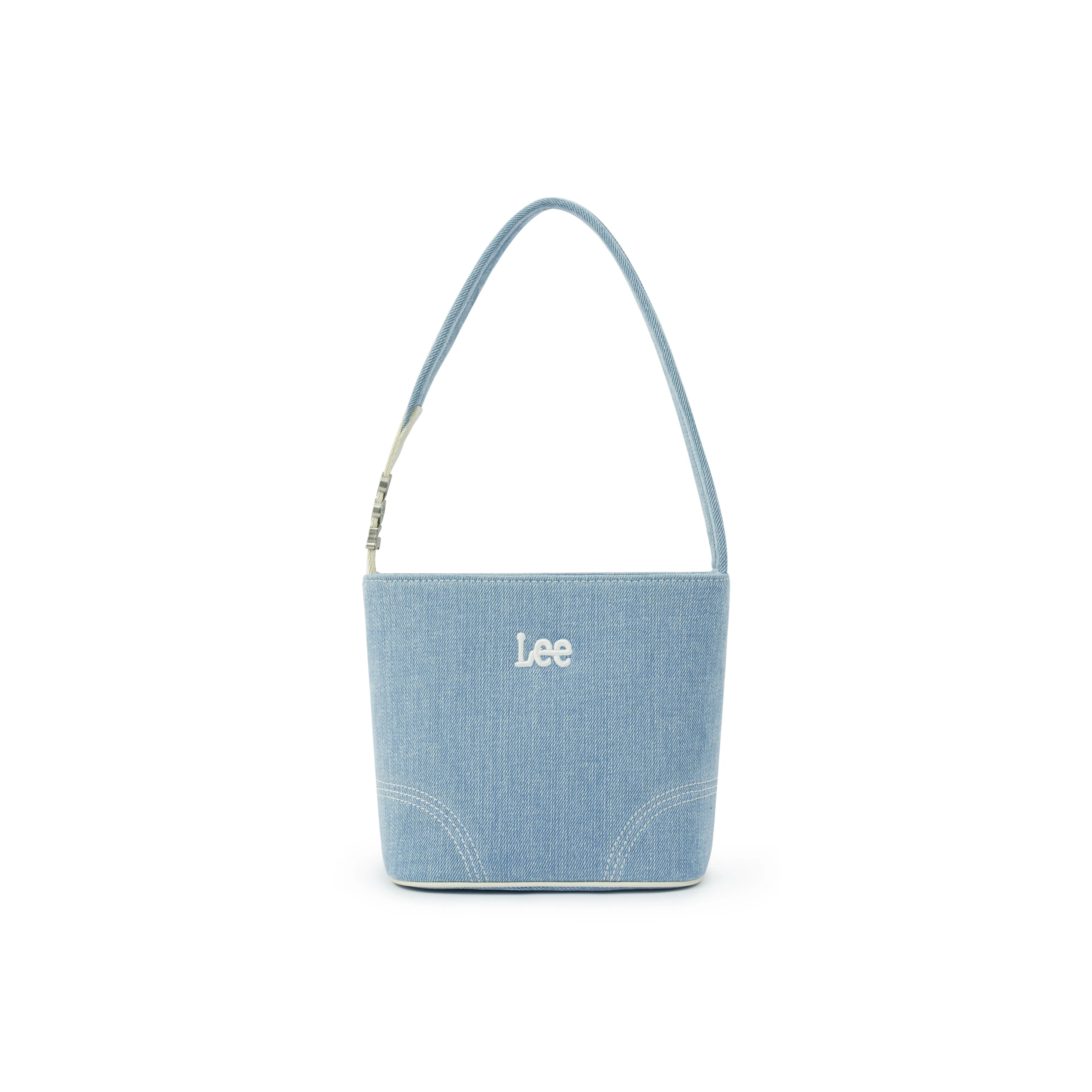 Lee Fabric With Artificial Leather Baby Blue Shoulder Bag, Bucket Bag, Shoulder Bag Regular Women's Vintage Light Cow