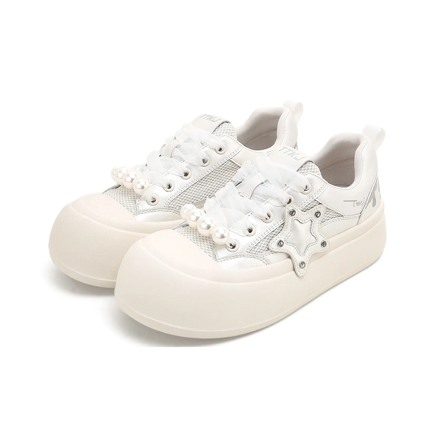 TTKJ Модный Дышащая Сетка Кружево Fatty Звезда Обувь Амортизация Увеличение Высоты Устойчивость к Износу Низкий Топ