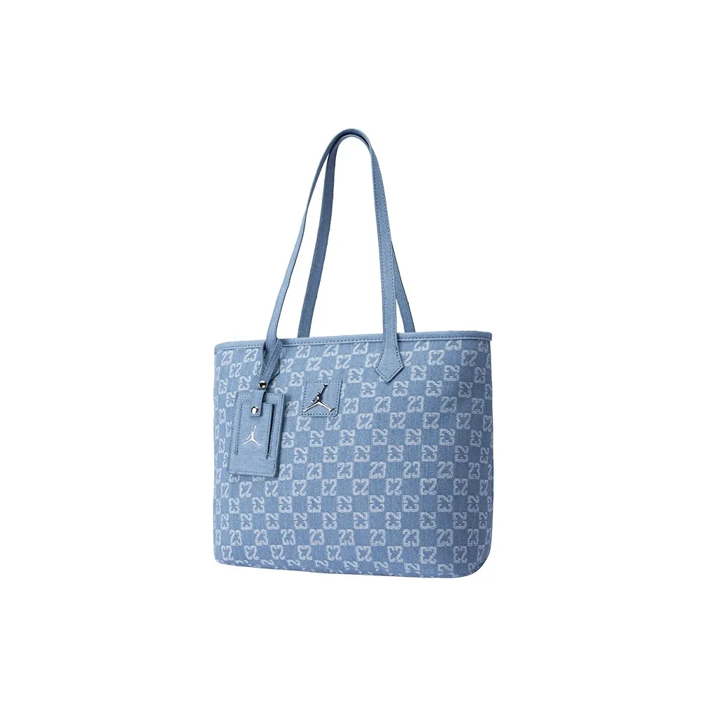 Jordan Cotton Blend With Recycled Fiber Tote Bag, Shoulder Bag, Handbag Regular Unisex Light Denim Blue