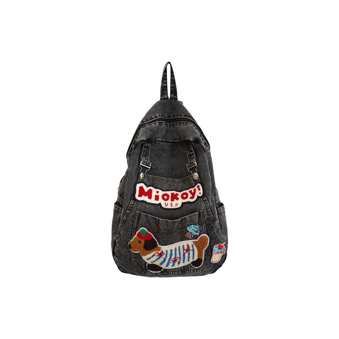 Single Warehouse Denim Backpack Unisex Black Blue Single Warehouse Деним Рюкзак Унисекс Черный Синий