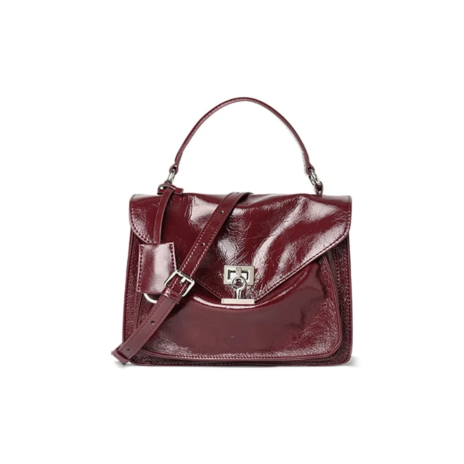 KAISER Коровья кожа Сумка Стандартная Женская Бургунди Черный