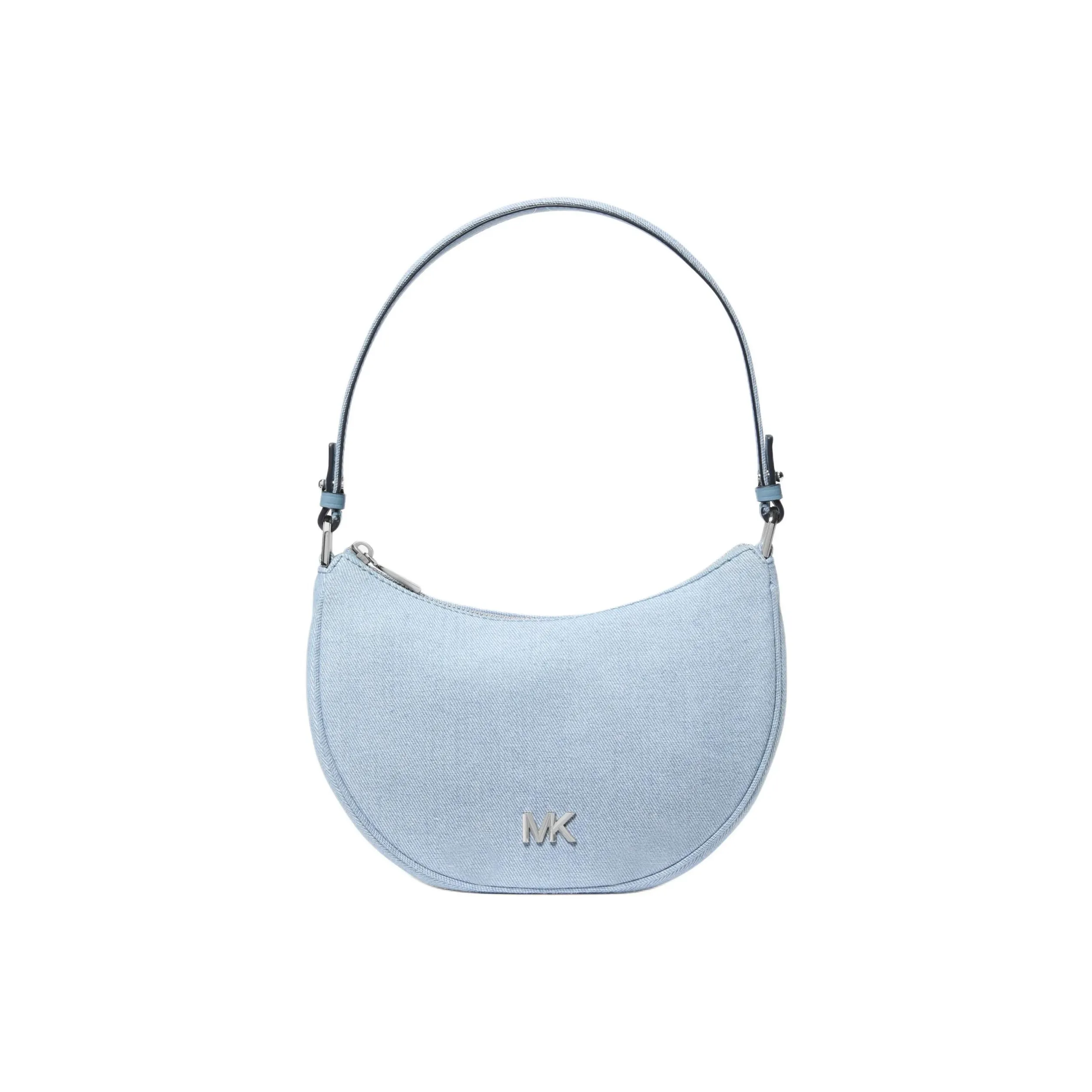 MICHAEL KORS Fabric Half Moon Shoulder Bag, Crossbody Bag, Handbag Small Size Women's Light Denim Blue