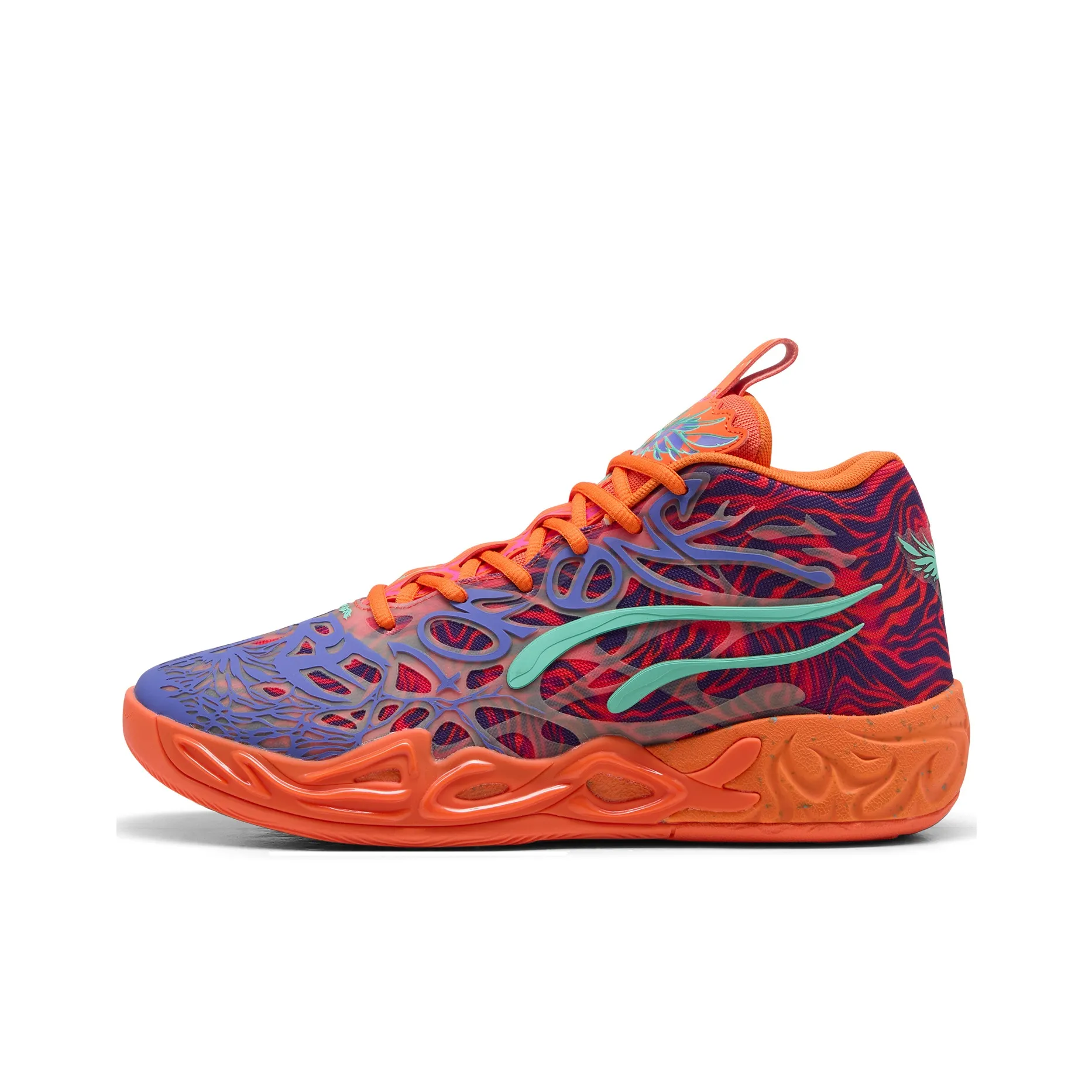 PUMA MB.04 Anti Slip Wear Resistant Mid Top Basketball Shoes Unisex Purple Orange Pink Green