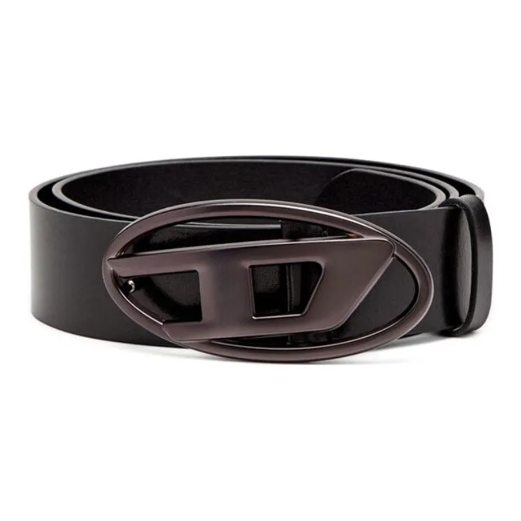 DIESEL Кожаные ремни Мужской Черный Ширина 4CM