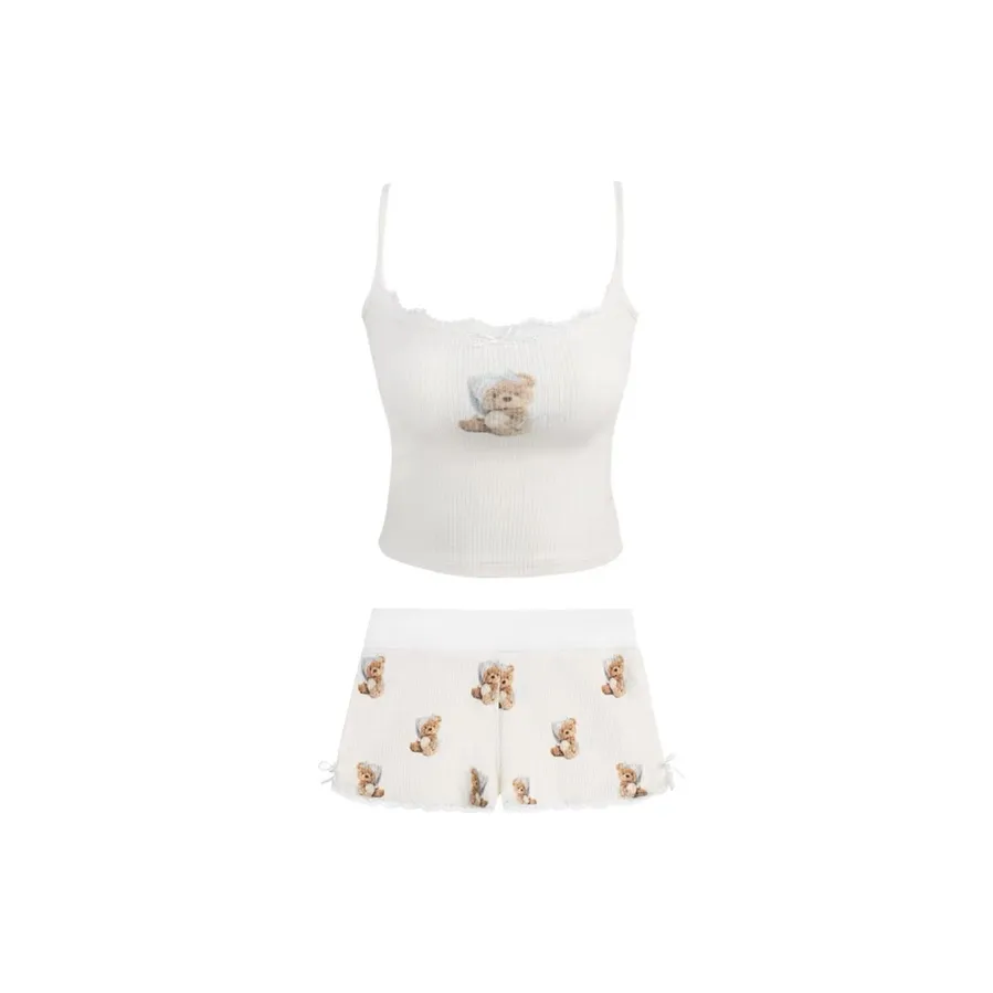 OEING Медвежонок Майка и Шорты Женские Пижамные комплекты