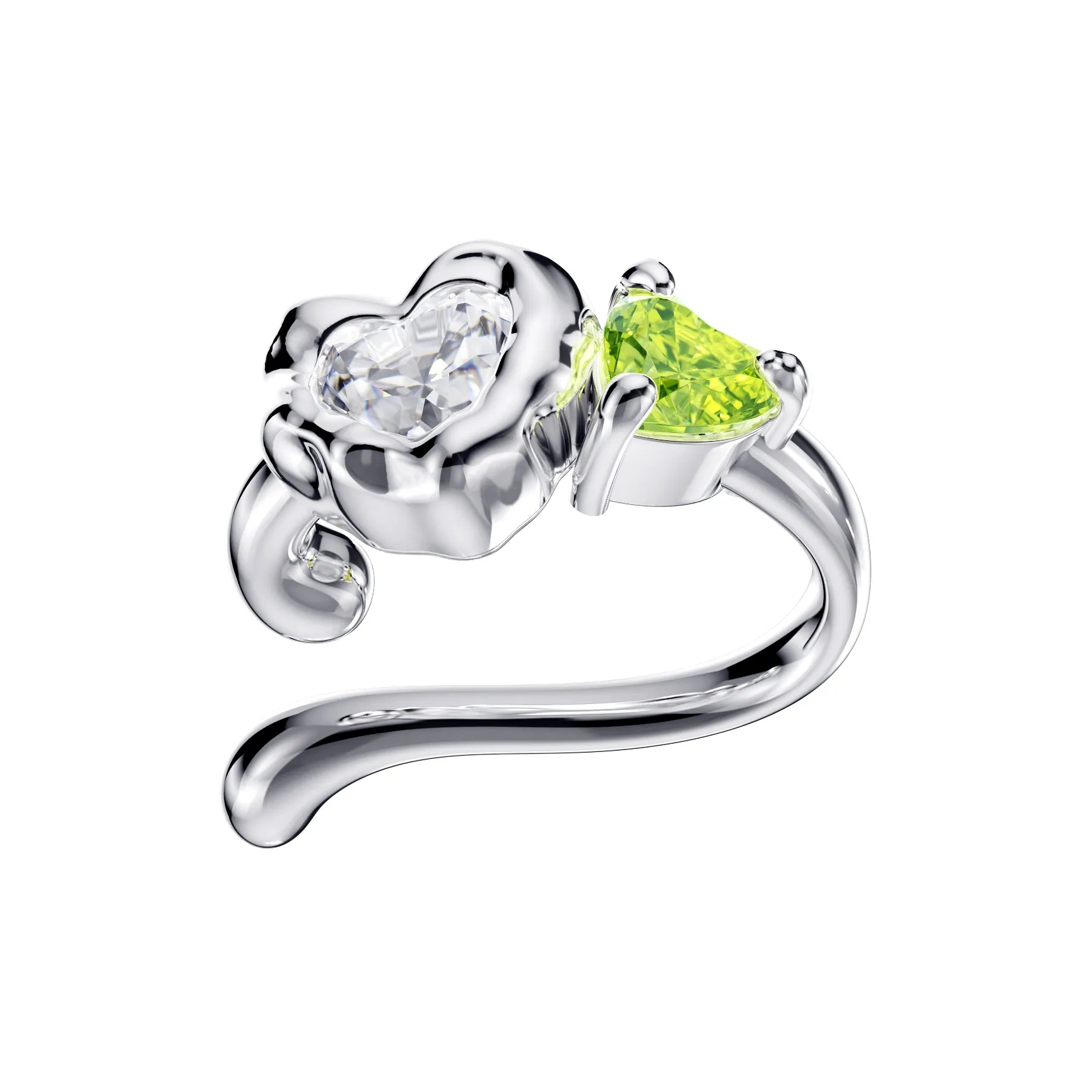 LELOUP Серьги с медным покрытием родием и застежкой On женские