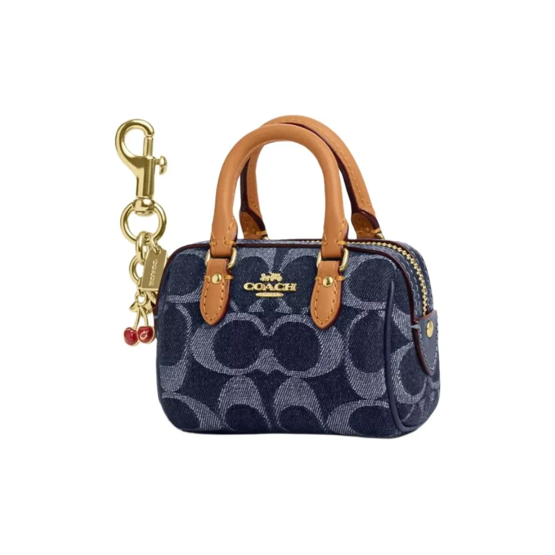 COACH Rowan Деним с кожаными вставками Сумка Мини Женская Деним с Натуральным цветом