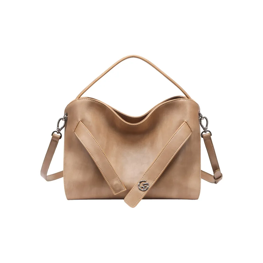 Tanita West Коровья кожа Тоут Сумка Сумка для покупок Сумка среднего размера Женская Молочно-чайная