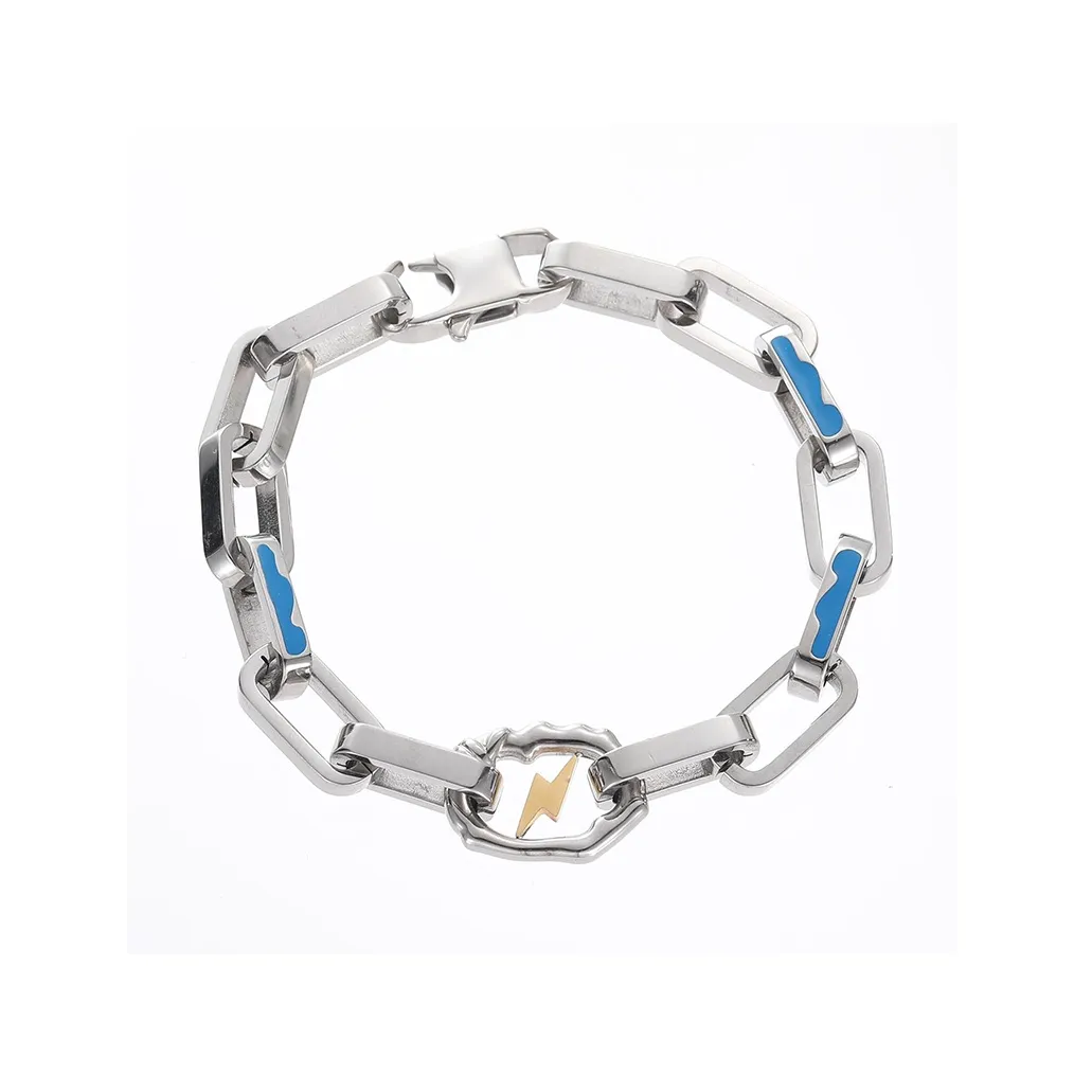 TUTAE Титановый стальной браслет унисекс серебряный