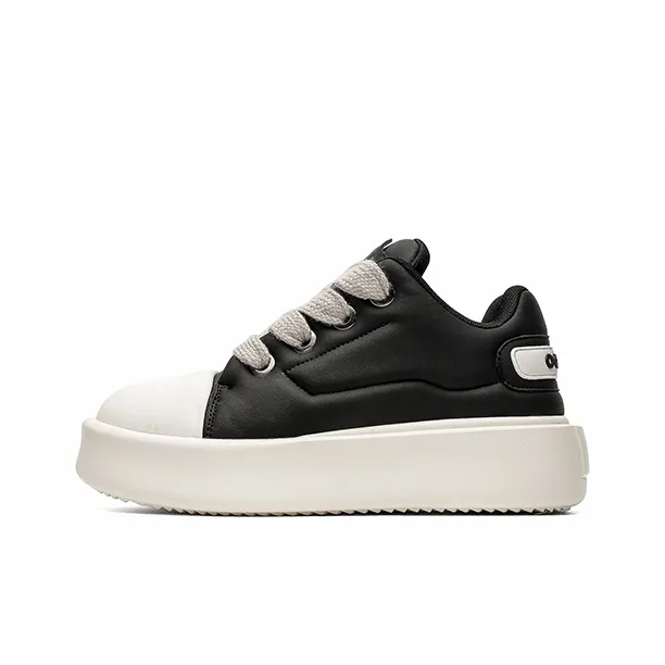 ESTEE GEEA Coverage Anti-Slip And Wear-Resistant Lightweight Height Increasing Low-Top Skateboard Shoes Unisex Black
