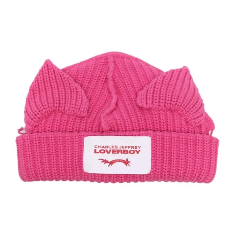 CHARLES JEFFREY Cotton Beanies Men's Pink