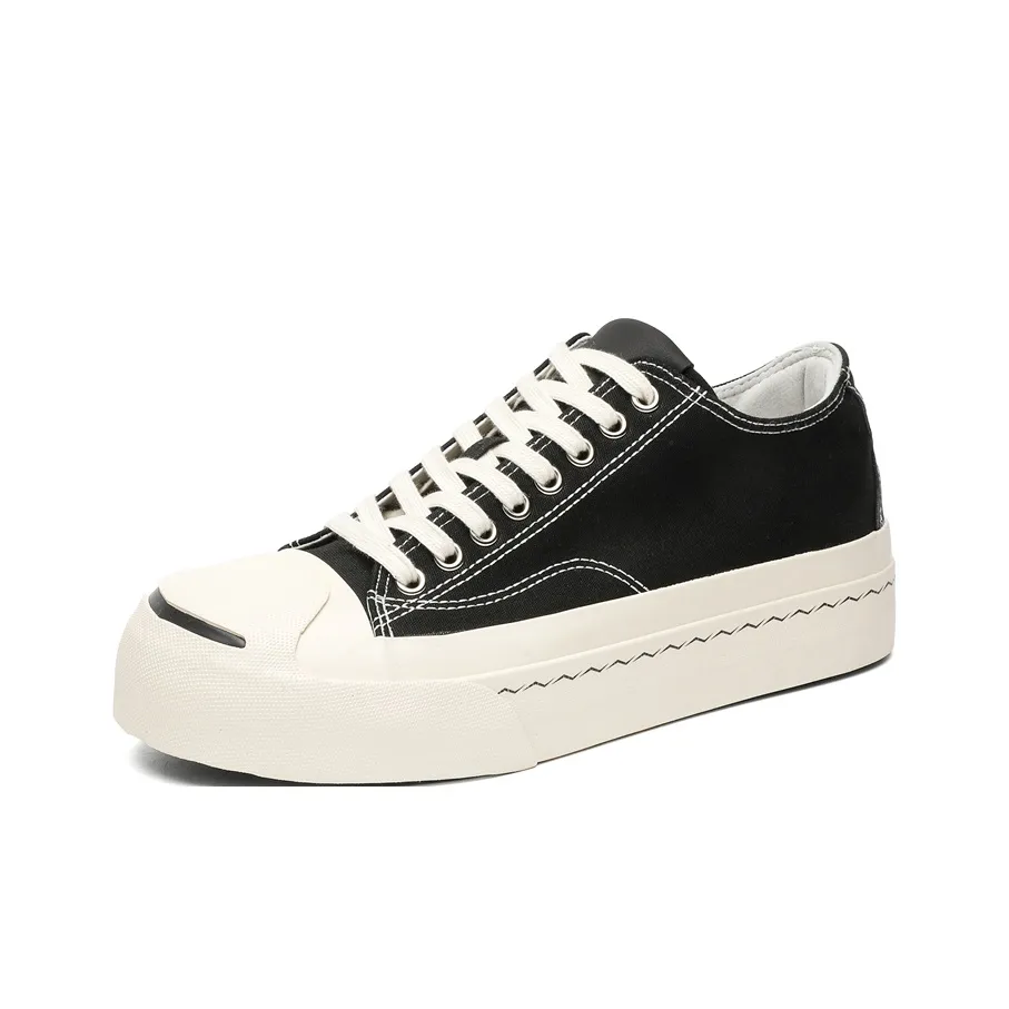 Medd Canvas Shoes Unisex Low Top Black Red Ecru