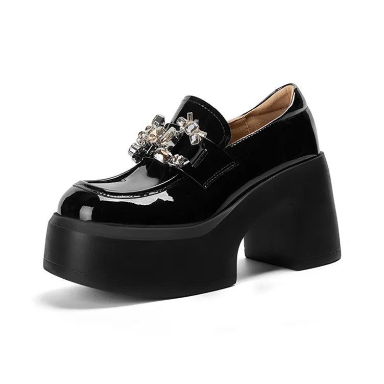 Su Yanjiao Грубый каблук Высокие каблуки 9 см Женские Черный