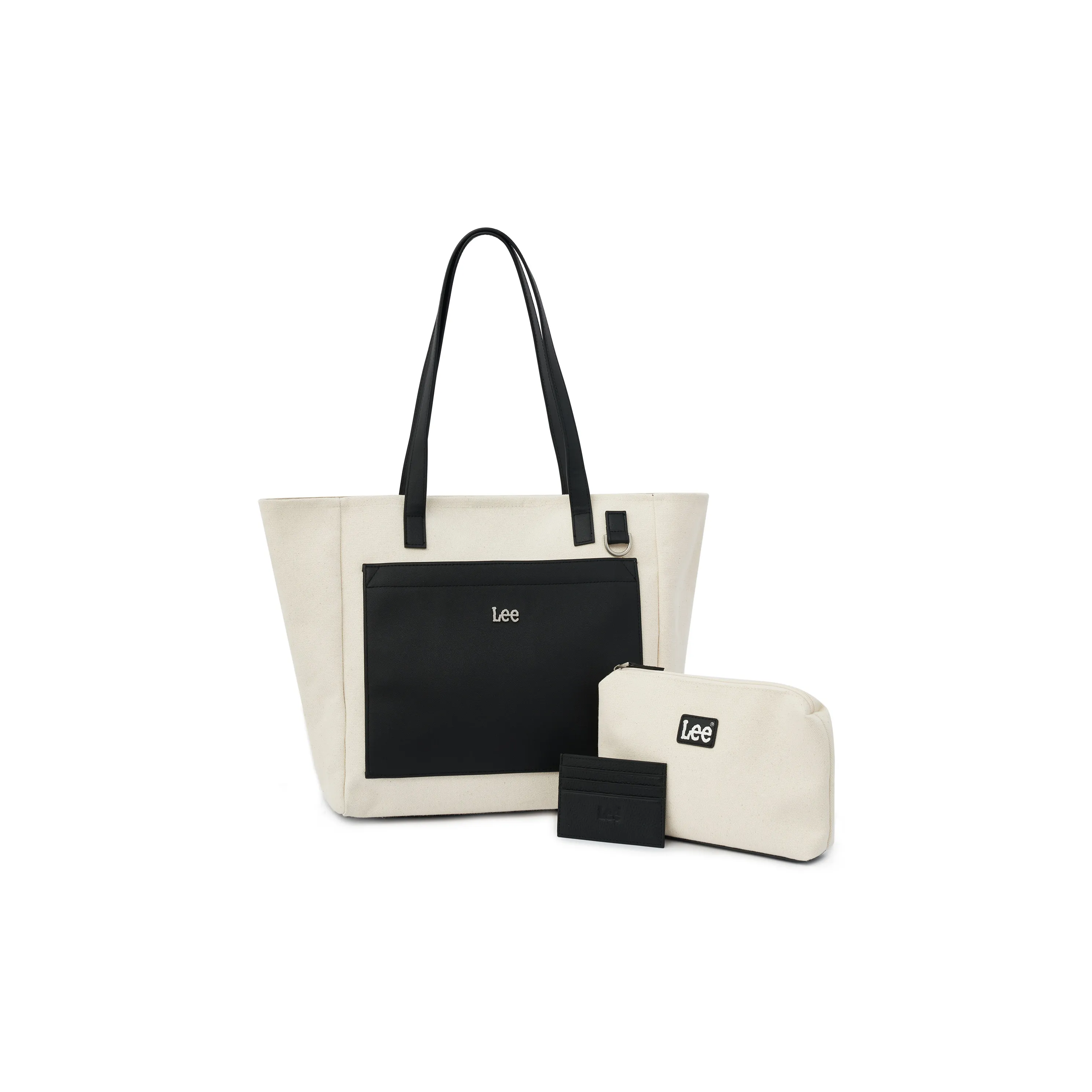 Lee Fabric Tote Shoulder Bag Beach Bag Women's Milk White