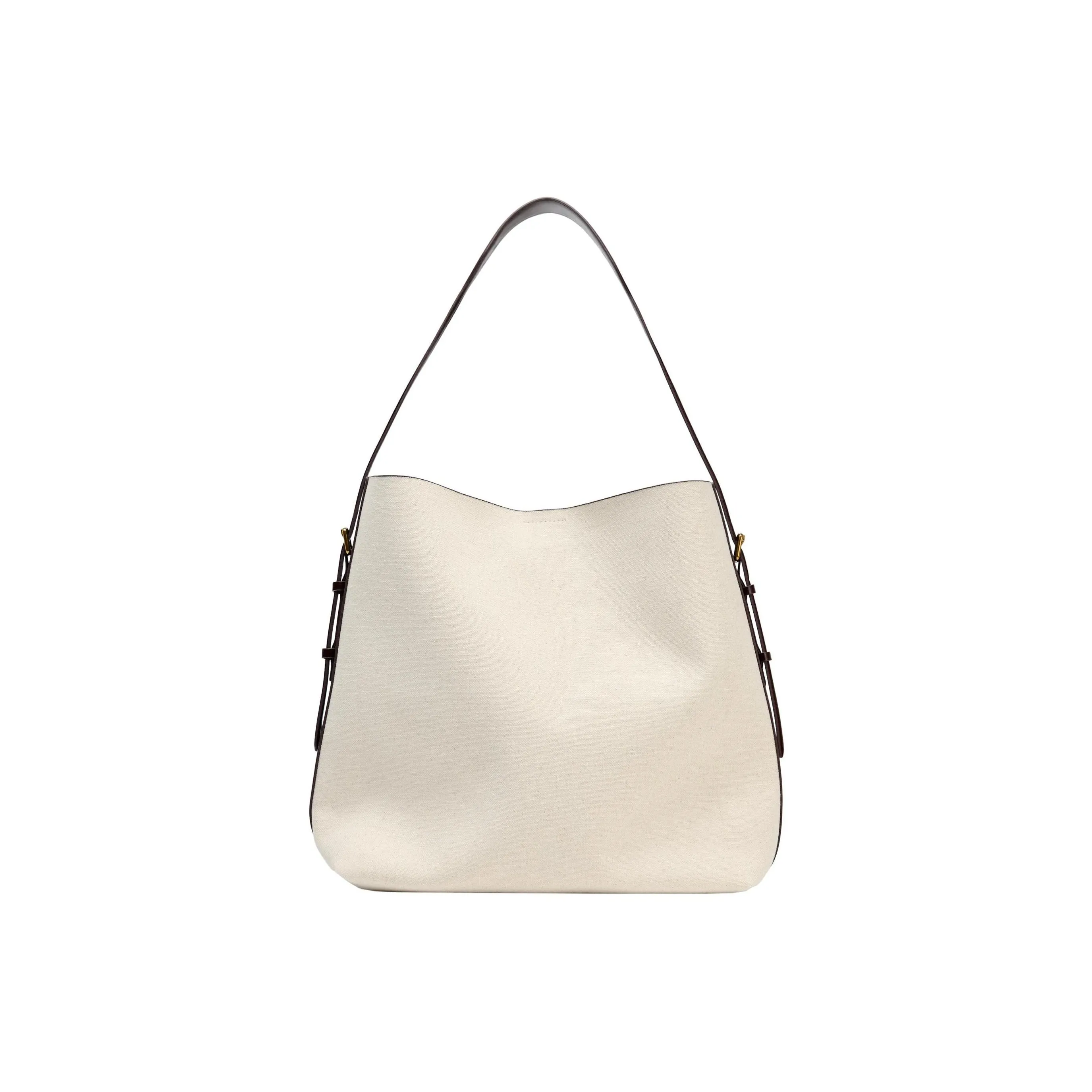 ZARA Хлопок Ведрообразная Сумка Экстра-Большая Женская Коричневая