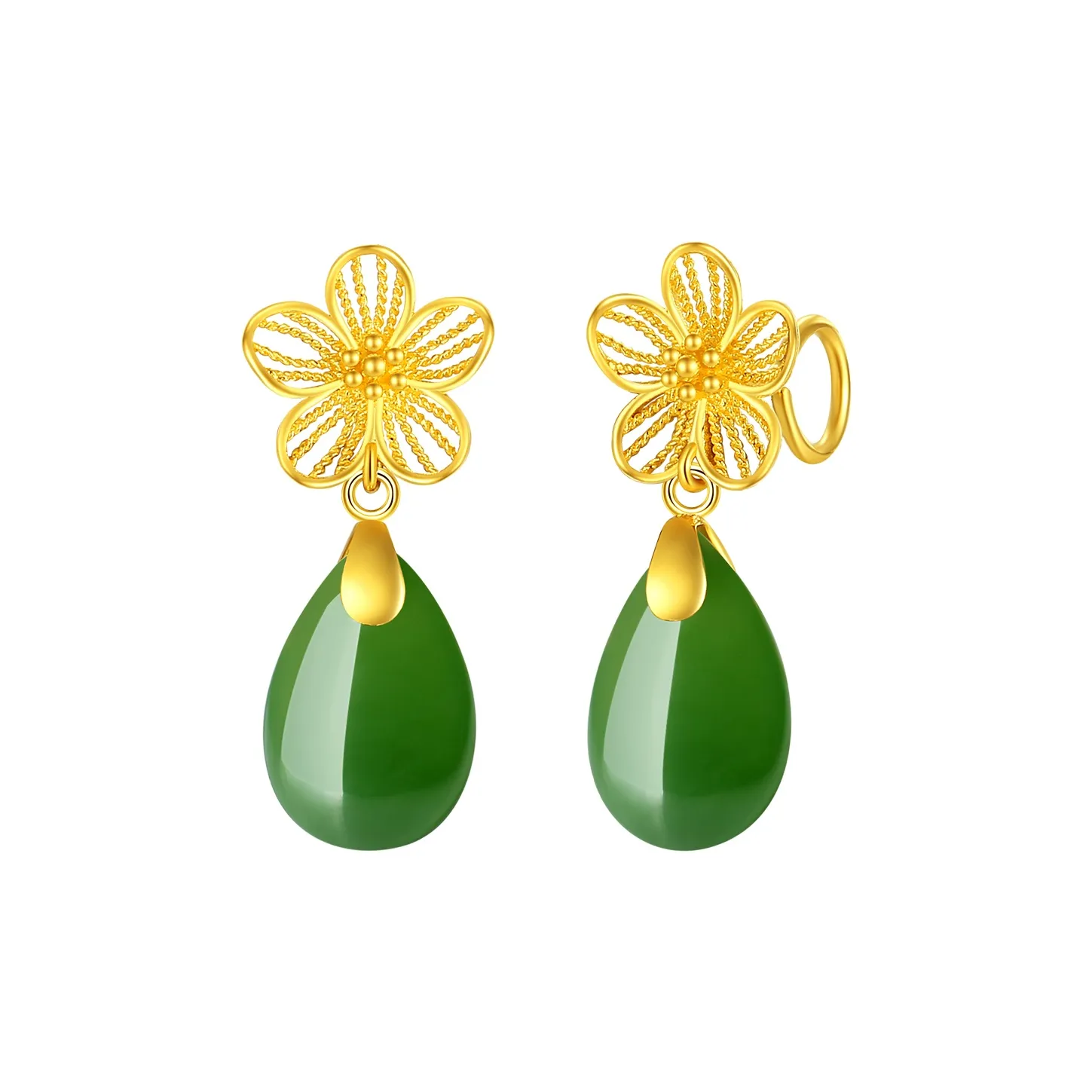 Inker Good Stone Hetian Jade Earrings Jasper Women's