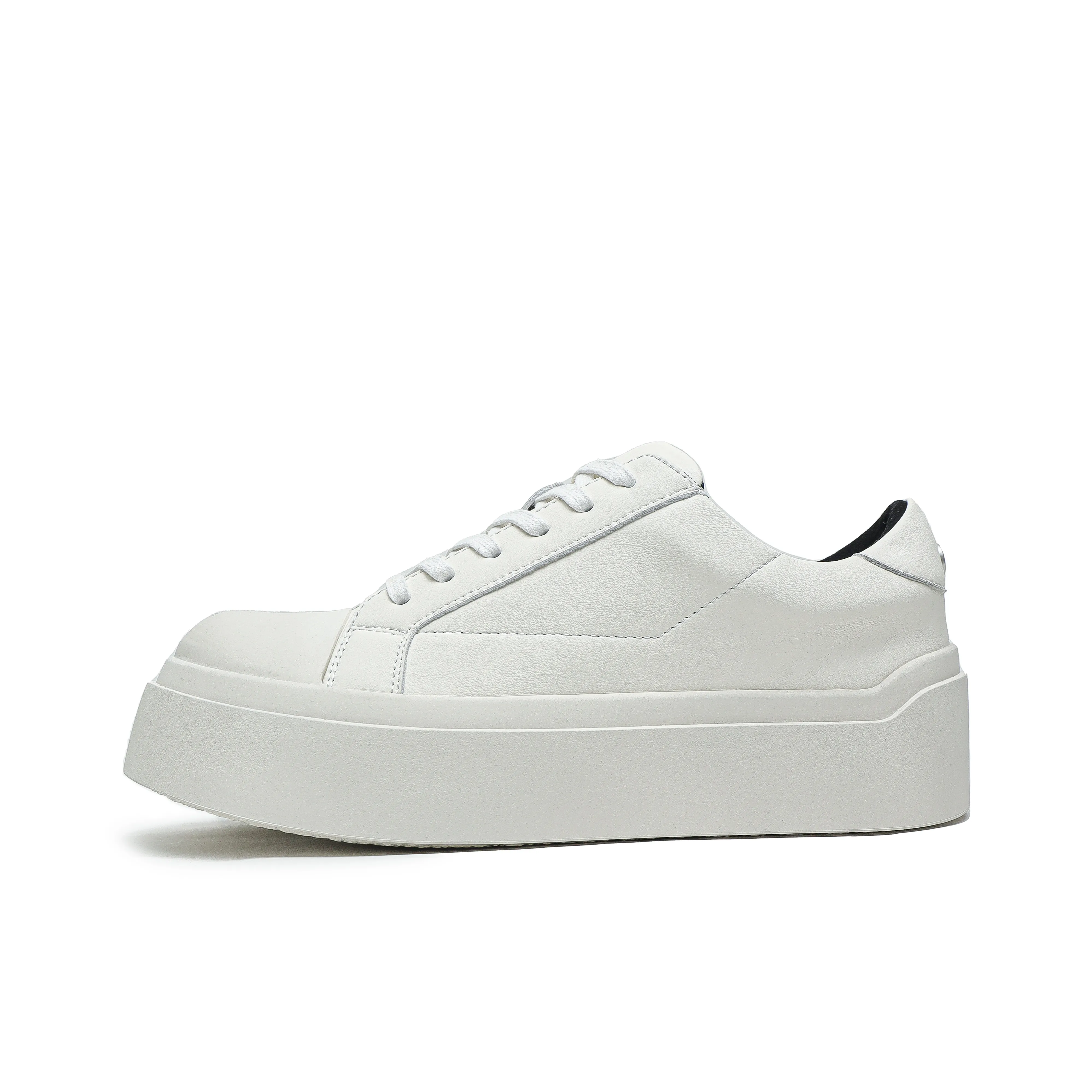 ESTEE GEEA Coverage Anti-Slip And Wear-Resistant Lightweight Height Increasing Low-Top Skateboard Shoes Unisex White