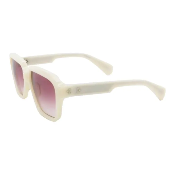Dita Eyewear Mach Six Rose Gold Grey Sunglasses Plastic Metal Square Sunglasses Unisex White