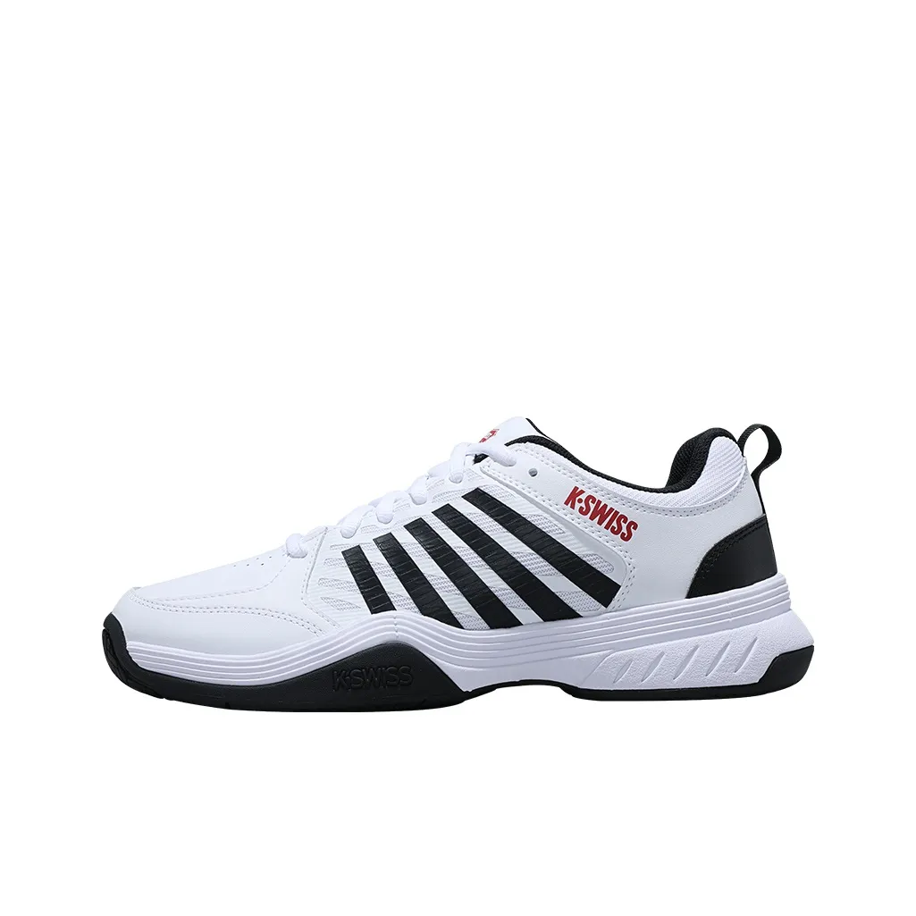 KSWISS Abrasion Resistant Low Top Tennis Shoes Men's White Black