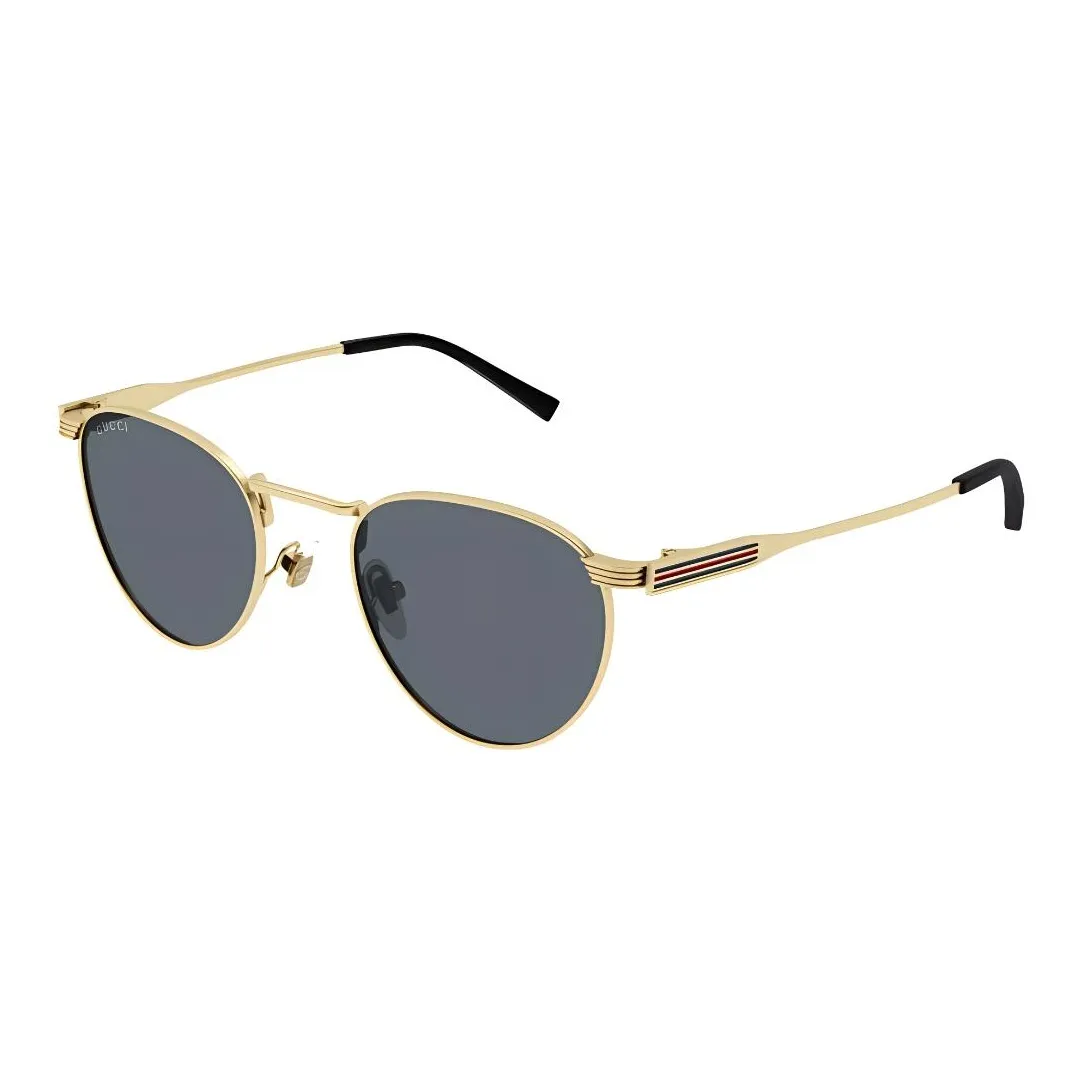 GUCCI Metal Round Sunglasses Men's Gold
