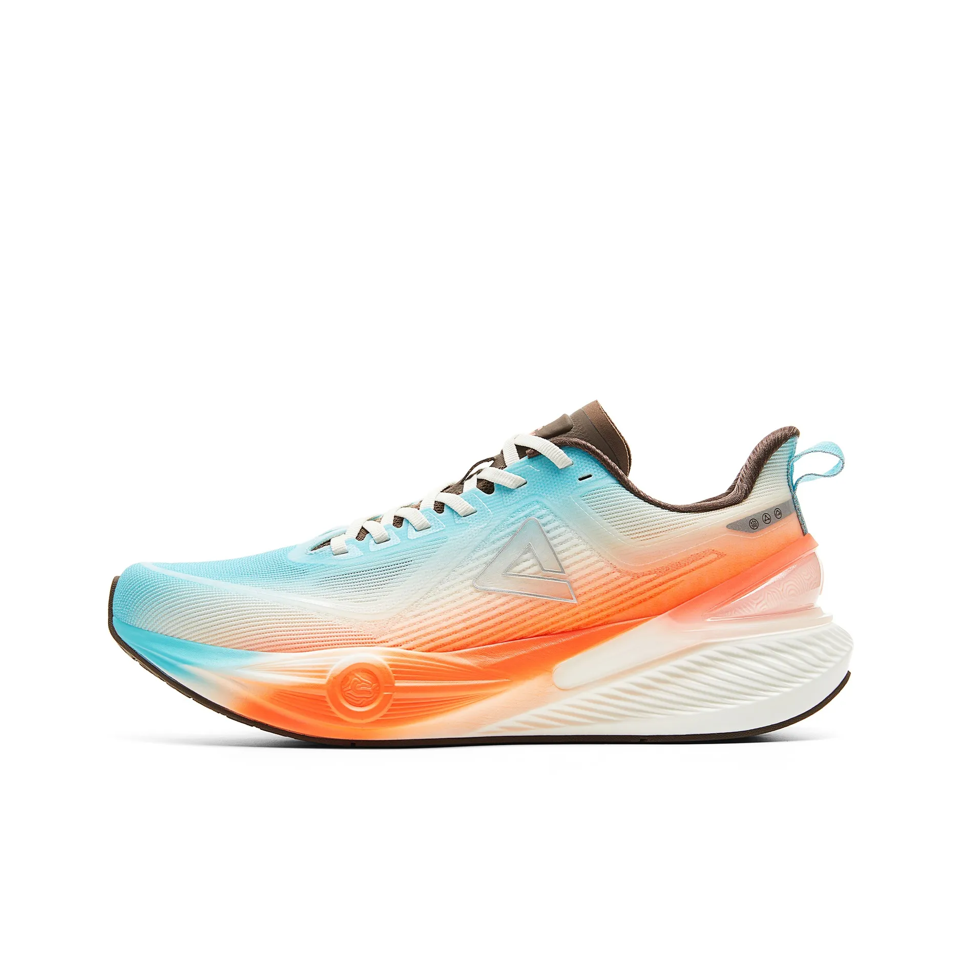 PEAK Амортизаторы Shock Slip-resistant Abrasion-resistant Низкий топ Повседневные Беговые кроссовки Мужские Кристально-синий Неоново-оранжевый