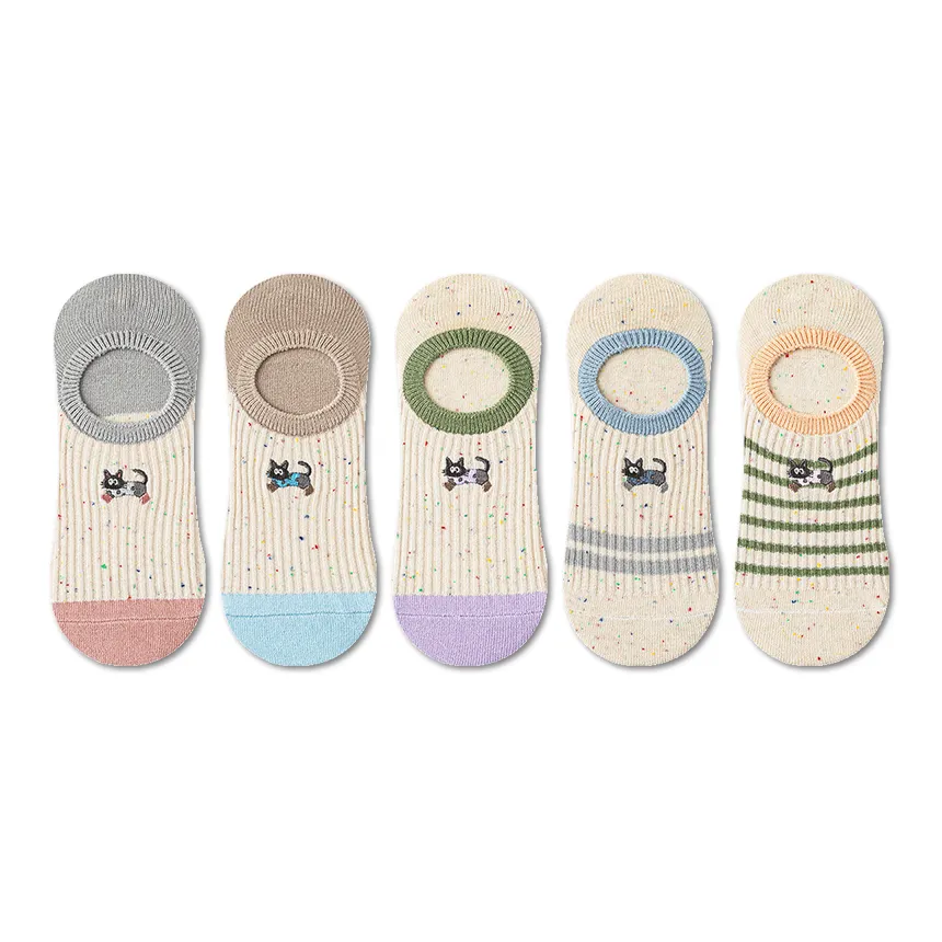 AUGUST No Show Socks Women's 5 Pack Assorted