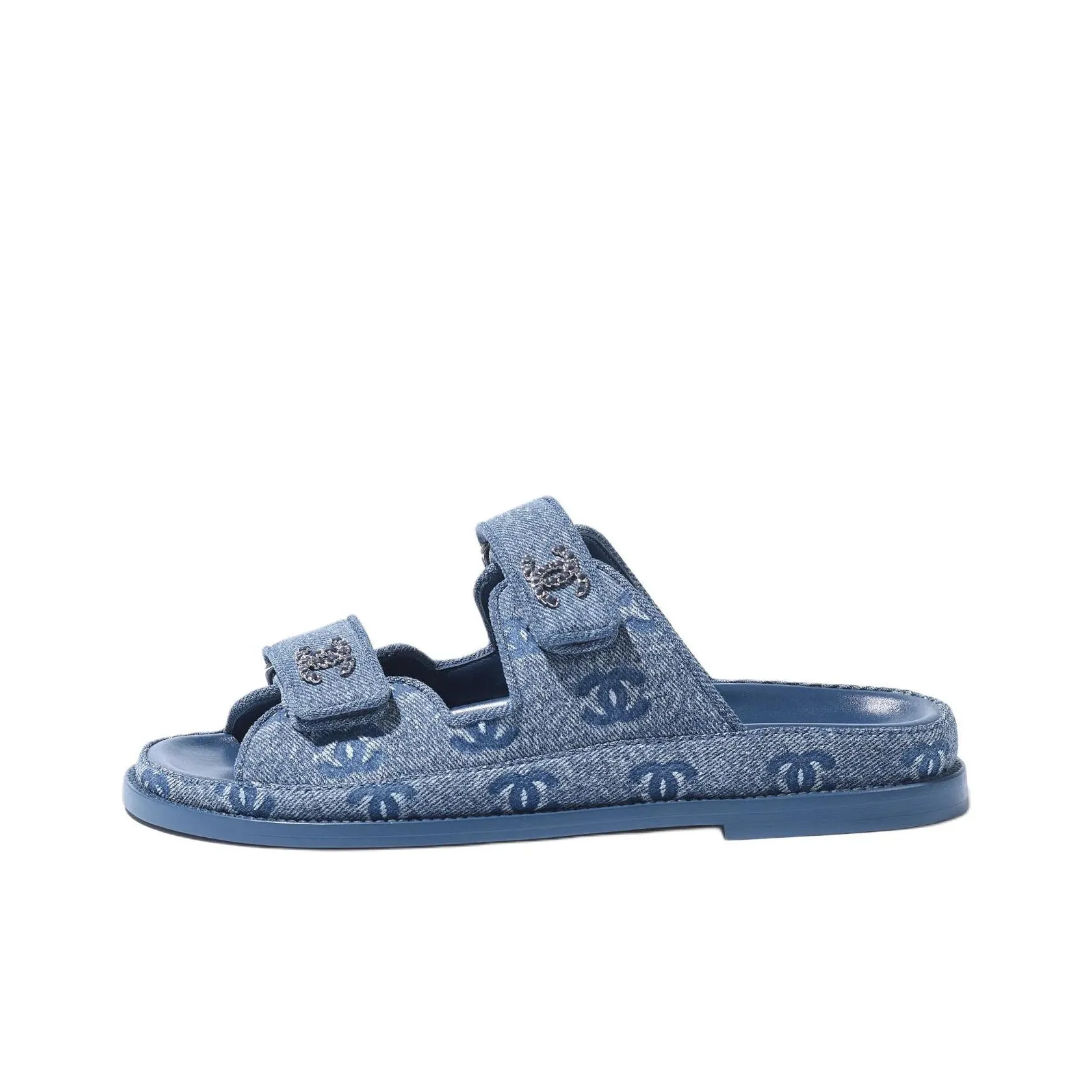 CHANEL Slide Slippers Women's Blue