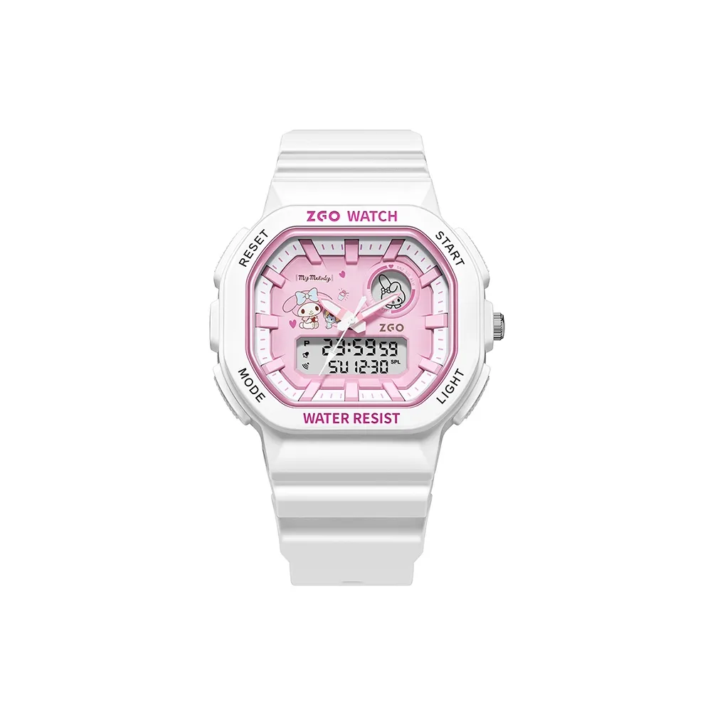 Zgo Sanrio Co Branded Electronic Movement TPU Strap Women's Watch Pink Watch Face