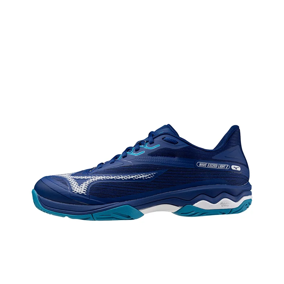Mizuno Wave Exceed Light 2 Амортизация Износостойкий Низкий Топ Кроссовки для Тенниса Унисекс Темно-Синий