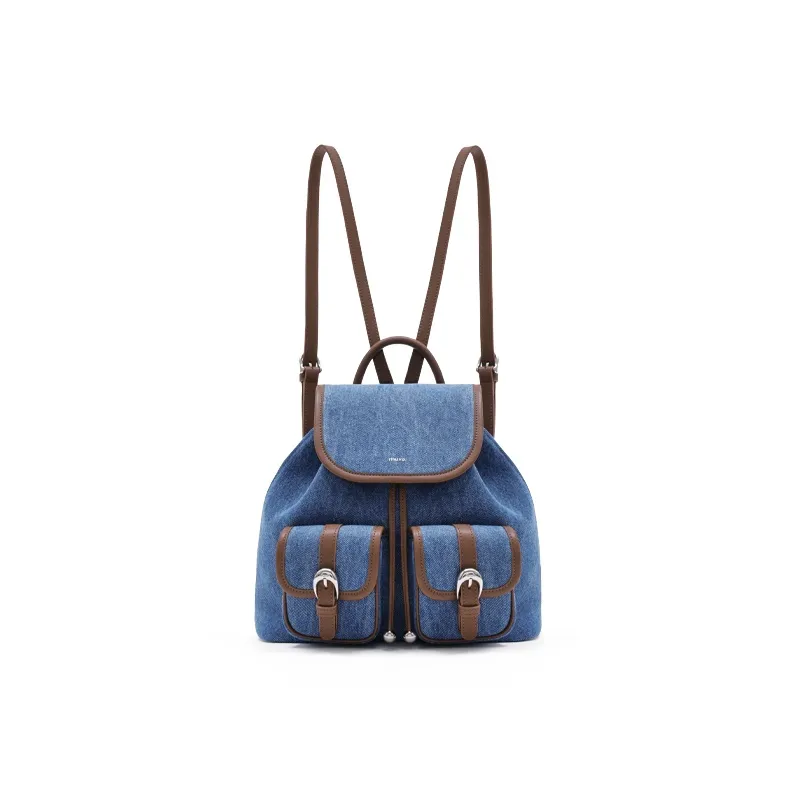 MUVA Denim Backpack Women's Denim Blue/Canvas Brown