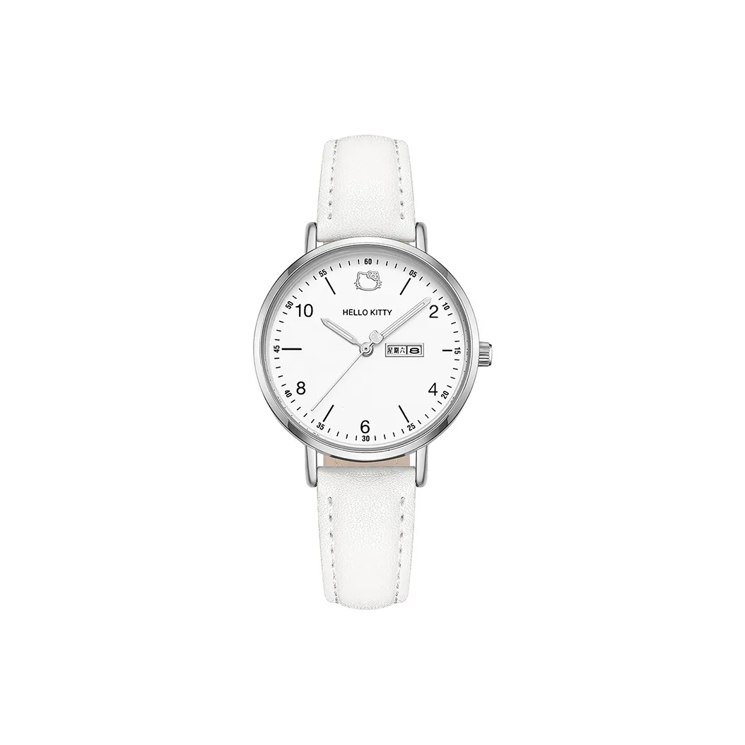 Zgo Sanrio Co Branded Кварцевый механизм Кожаный ремешок Часы Женские часы Белый циферблат