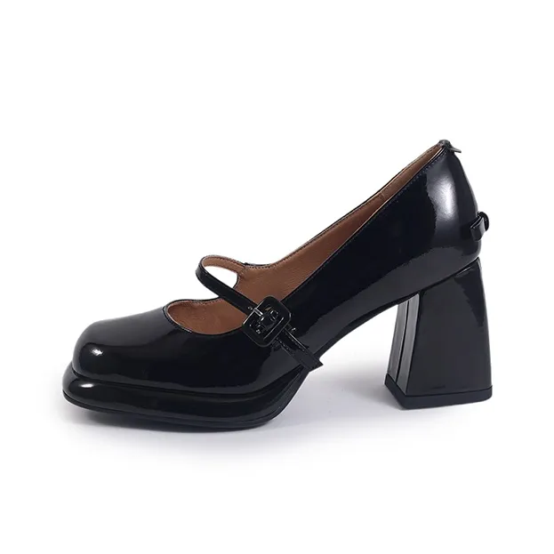 Su Yanjiao Грубый каблук Мэри Джейн туфли 8 см женские