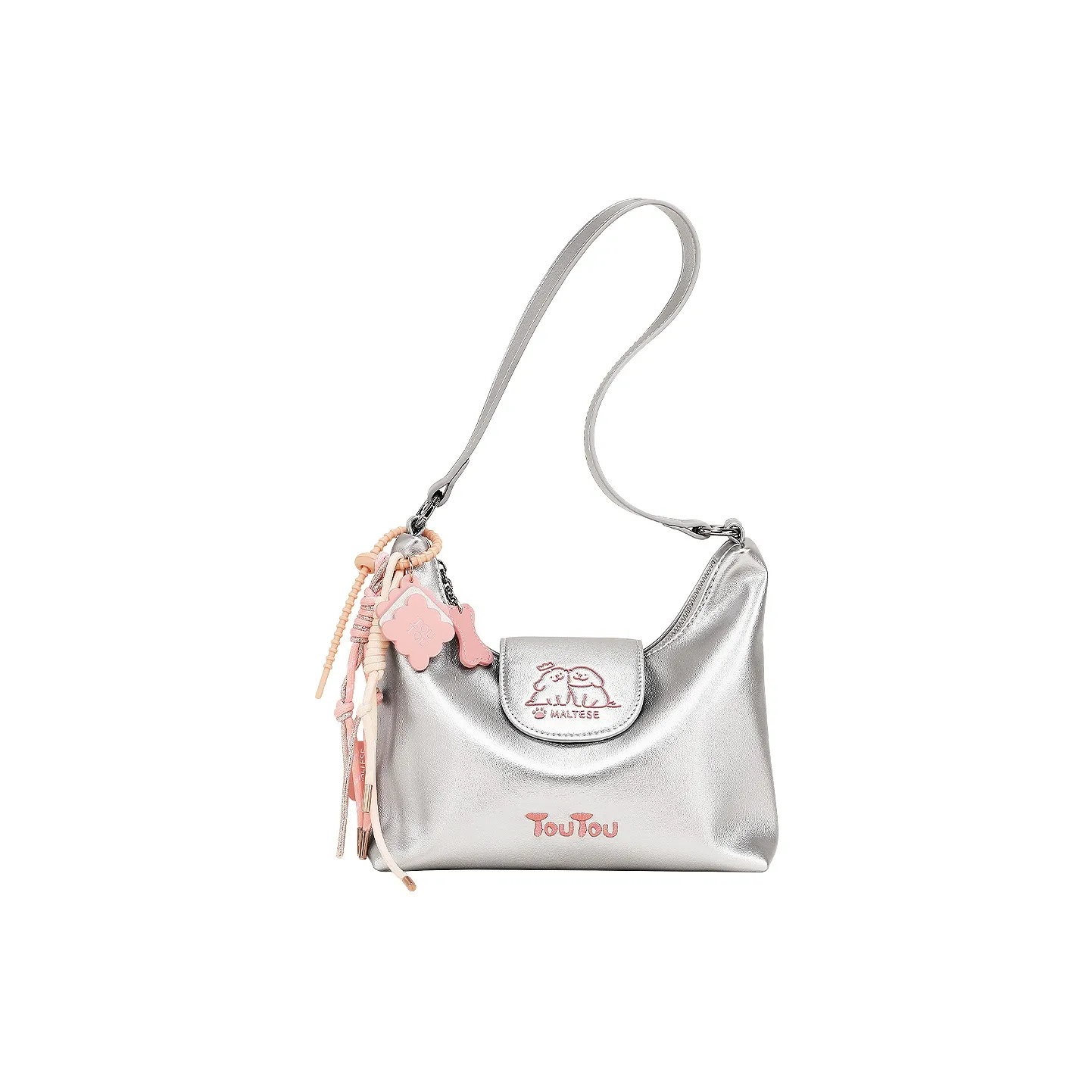 TOUTOU Мальтезе Коллаборация Синтетическая кожа Сумка на плечо Средний Женская Гора Весна Серебряный