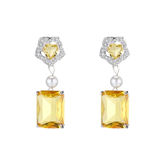 PARANOID PUPPY Full Diamond Zircon Earrings Women's