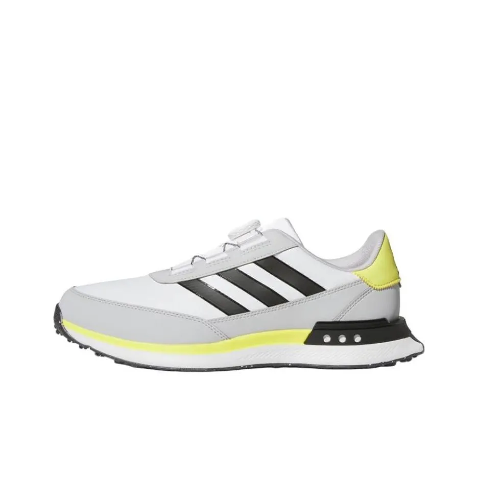 Adidas S2G SL BOA Slip-resistant Abrasion-resistant Low Golf Shoes Men's Gray Black Yellow Adidas S2G SL BOA Противоскользящие Устойчивые к истиранию Низкие Обувь для гольфа Мужская Серый Черный Желтый