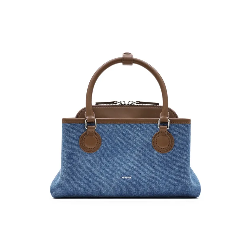 MUVA Denim Многослойная Сумка Средняя Женская Джинсовый Синий
