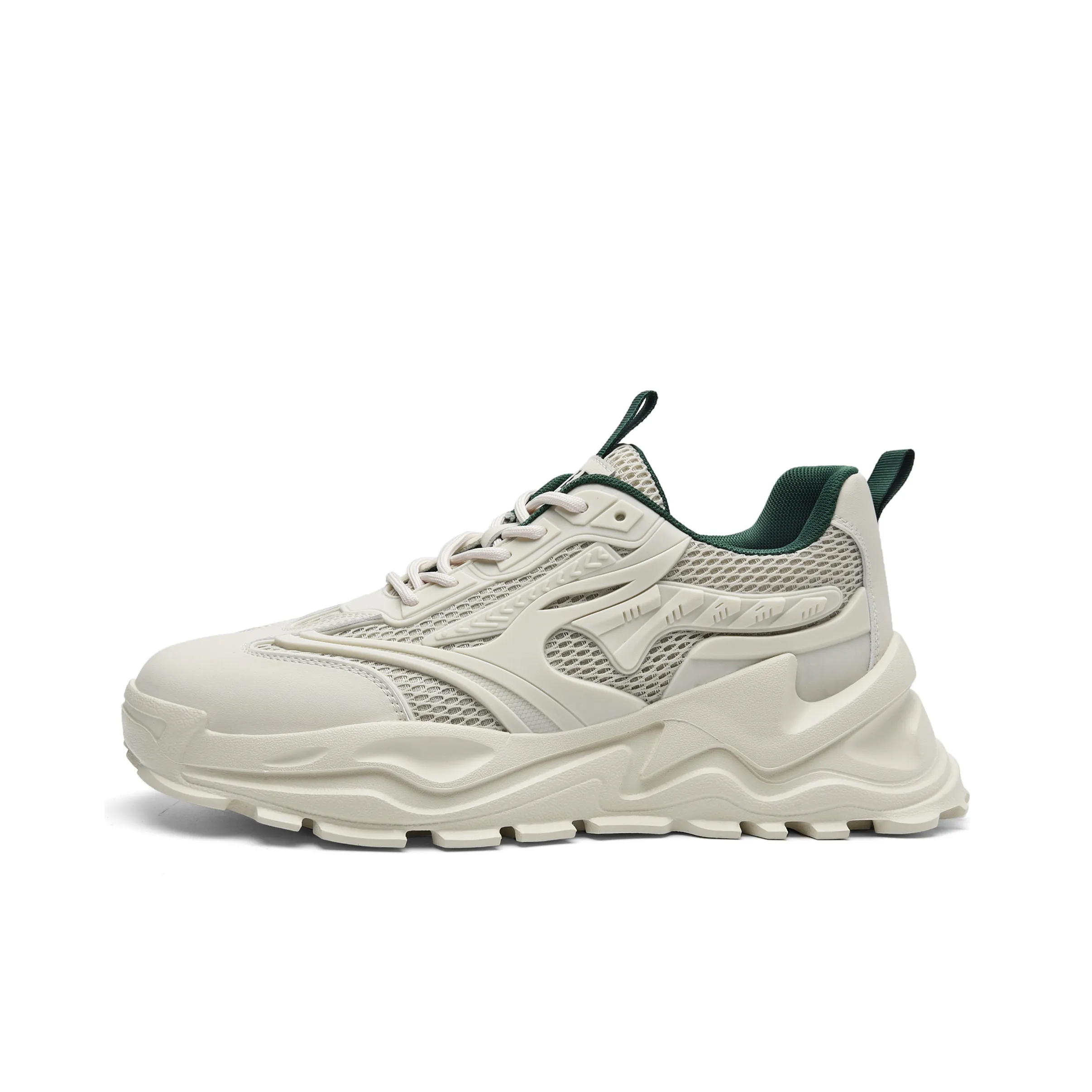 JEEP SPIRIT Chunky Sneakers Men Low Top Shuffleboard White