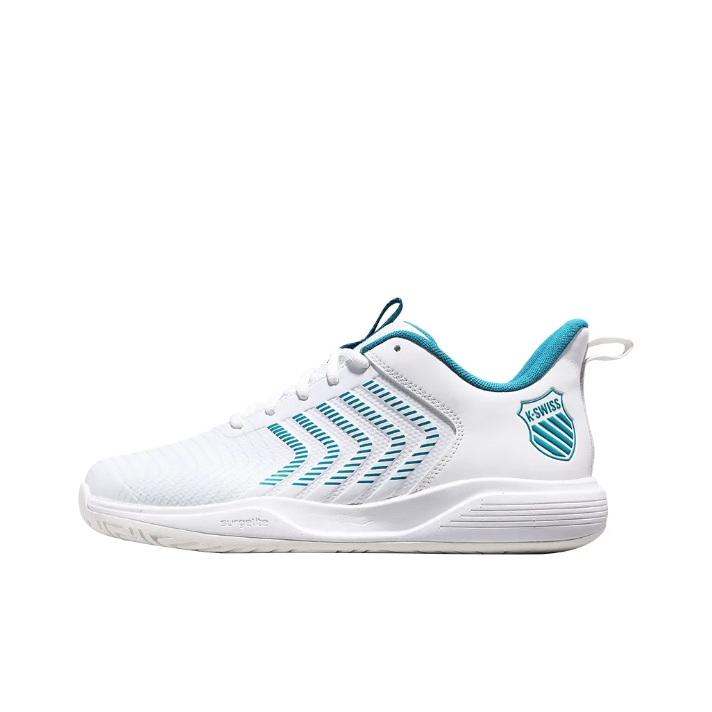 KSWISS Shock Absorbers Slip-Resistant Low Top Tennis Shoes Men's White Green KSWISS Shock Absorbers Противоскользящие Низкие Кроссовки для Тенниса Мужские Белые Зеленые