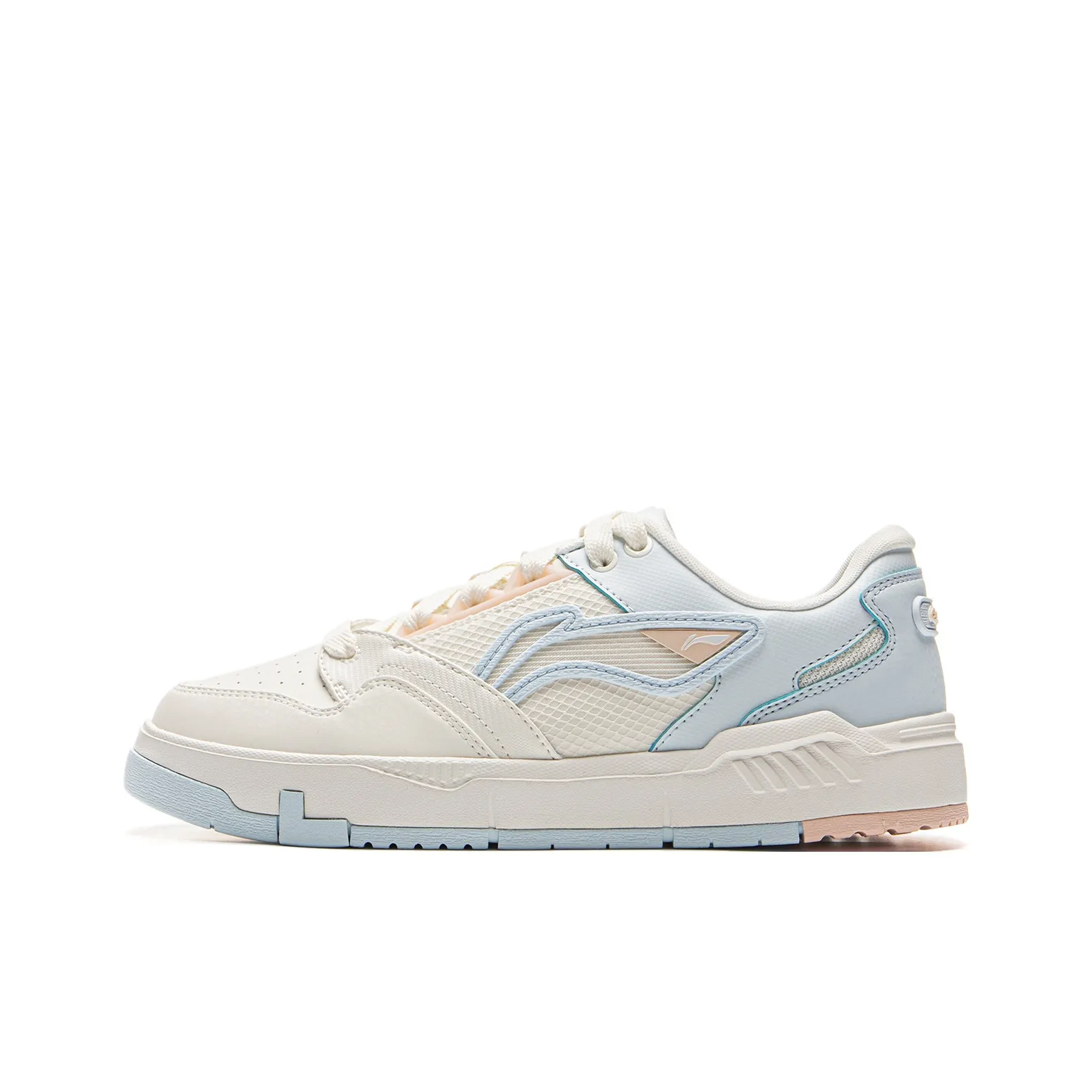 LiNing Wear resistant Non slip And Breathable Low Top Skateboard Shoes Women's White Blue