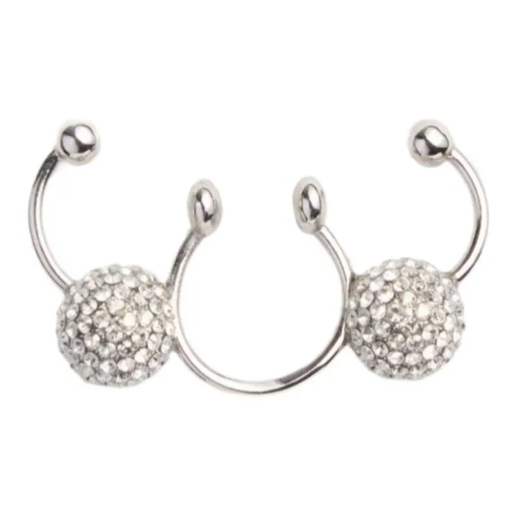 Valentino Metal, Crystal Nose Ring Women's Silver