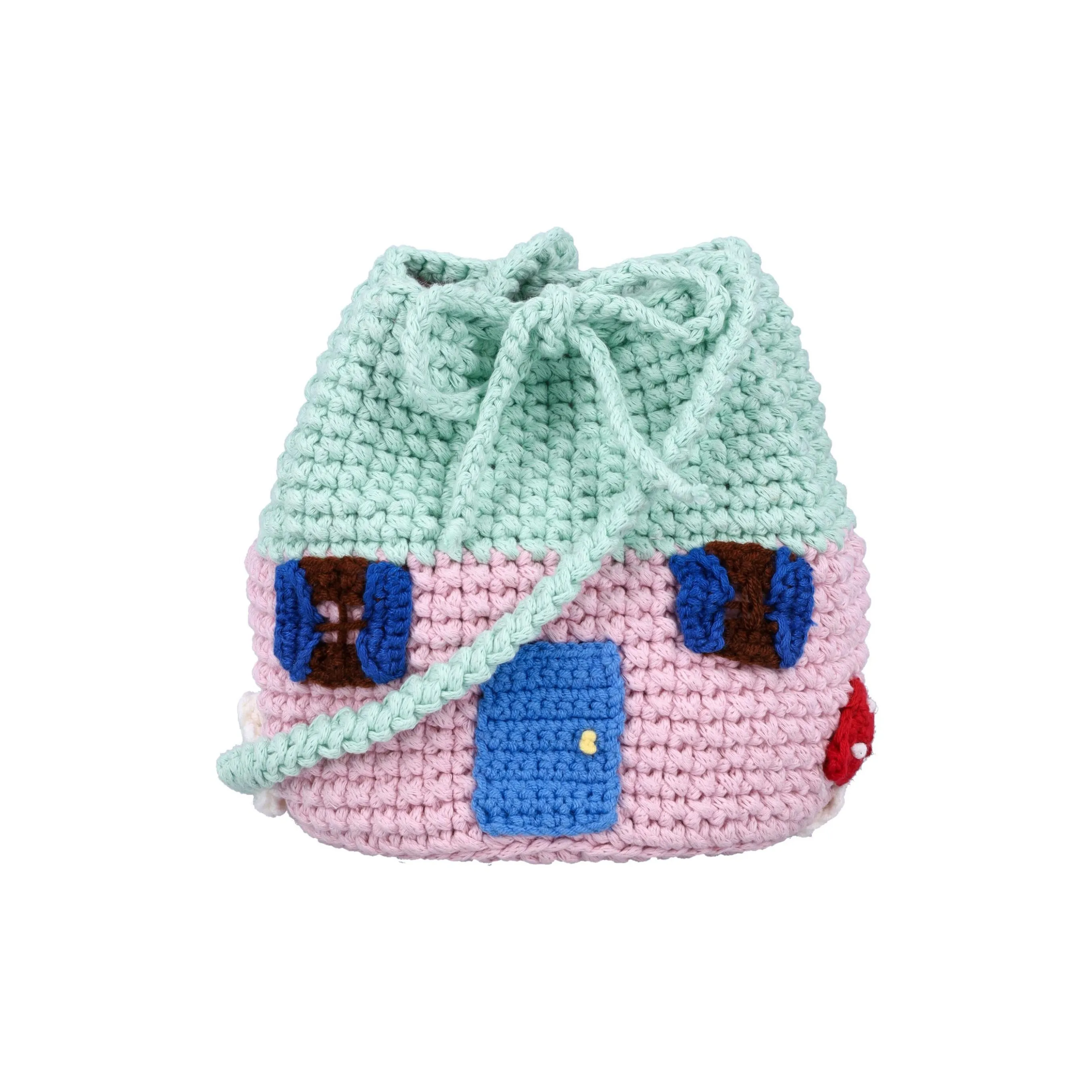 Stella McCartney Kids Toadstool House Crocheted Crossbody Bag