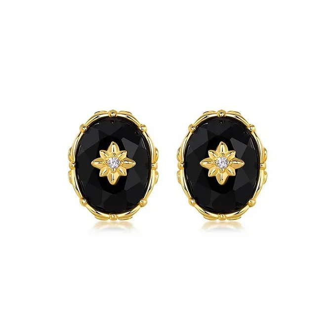 CARAT'S DIARY Agate Stud Earrings Women's