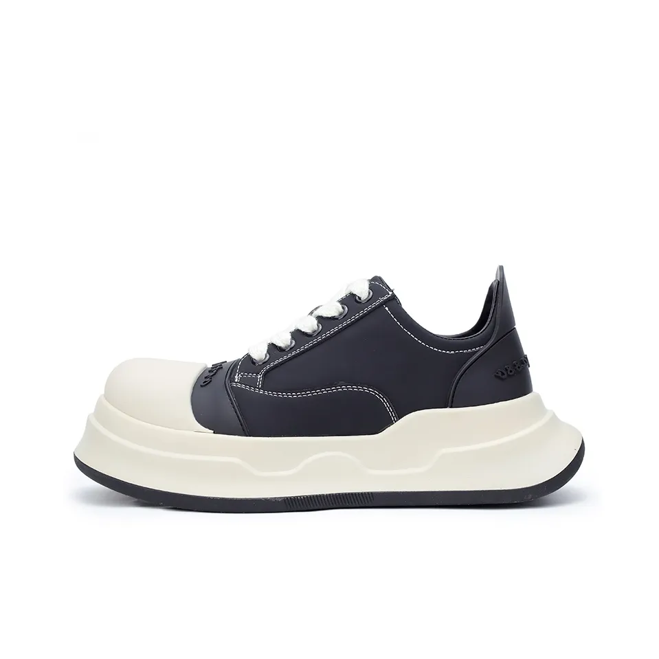 ESTEE GEEA Coverage Anti-Slip Wear-Resistant Breathable Height Increasing Low-Top Skateboard Shoes Unisex White Black