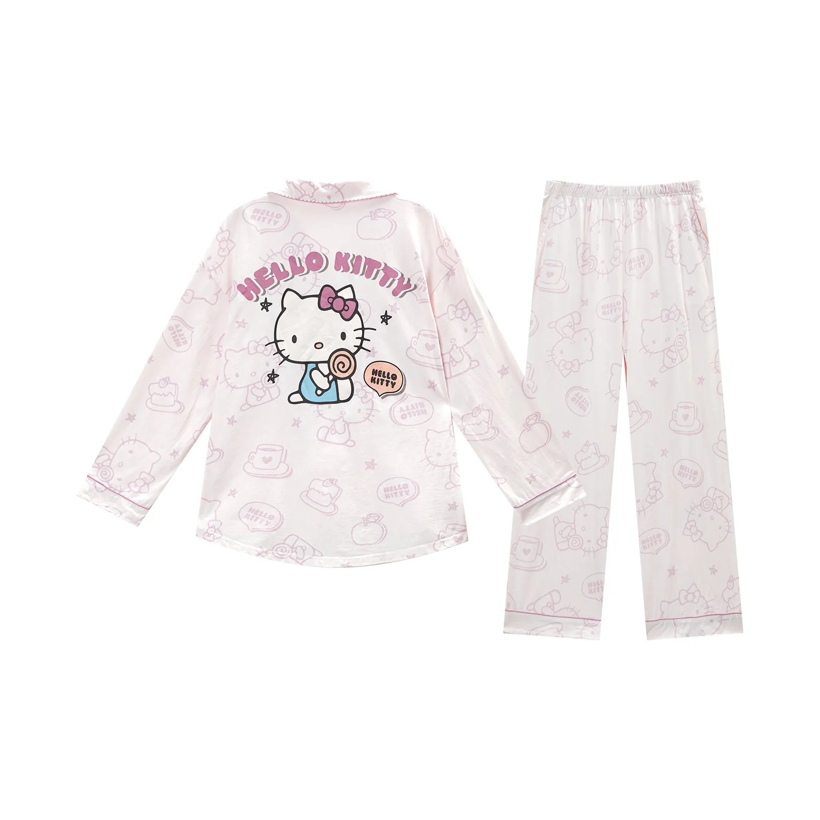 GUKOO x Hello Kitty Sanrio Series Пижамный комплект Унисекс Розовый Белый