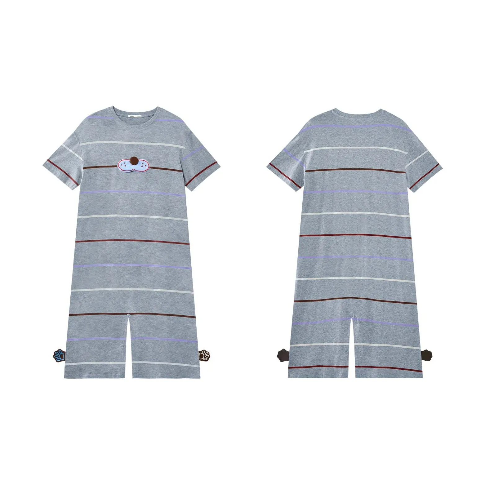 YSO Cool Cat Series Home Onesies Women's Dark Heather Gray