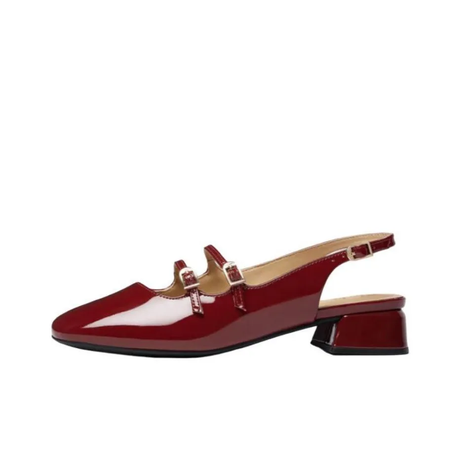 Clarks Daisy Collection Грубый каблук Высокие каблуки 6,5 см Женские Красный