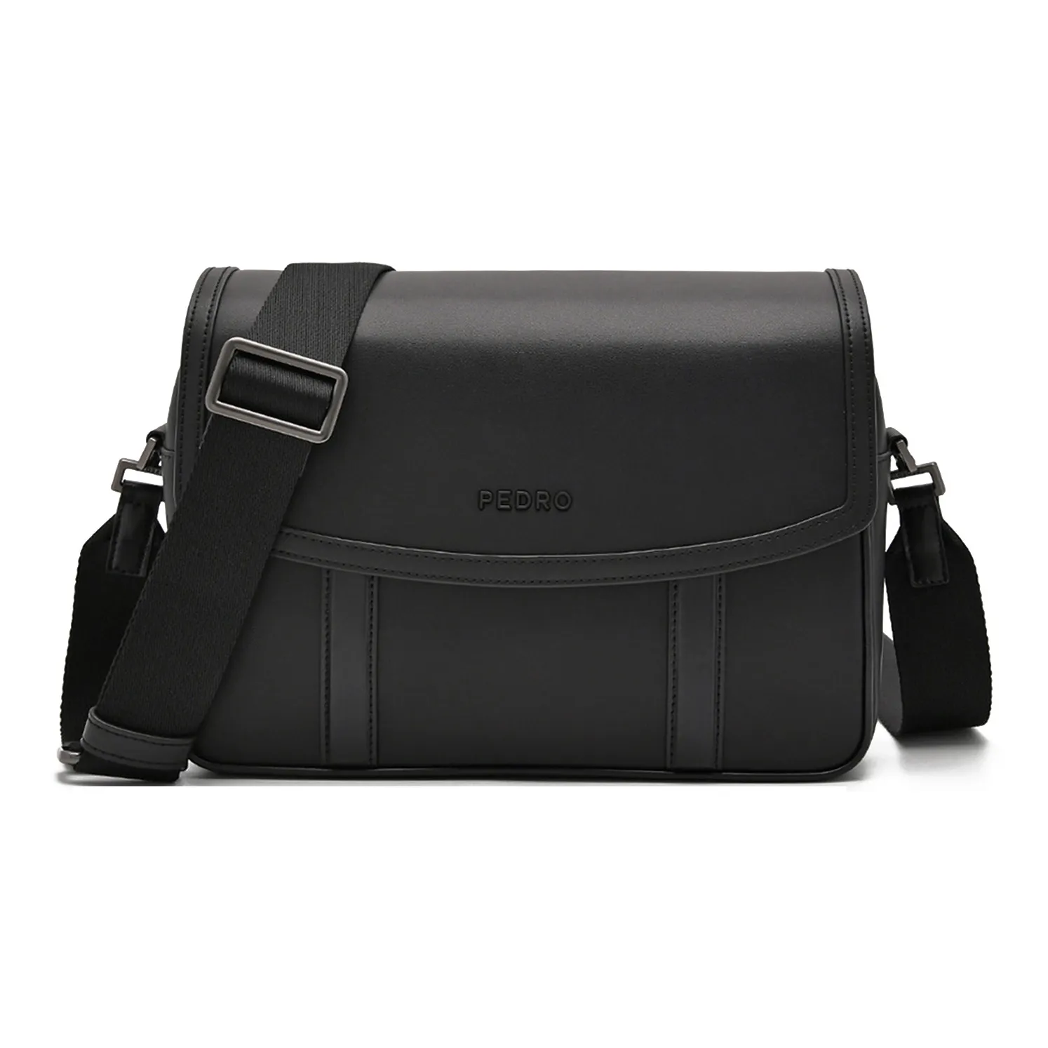 PEDRO Синтетический материал Курьерская сумка Сумка на плечо Маленькая Мужская Черная CAMEL