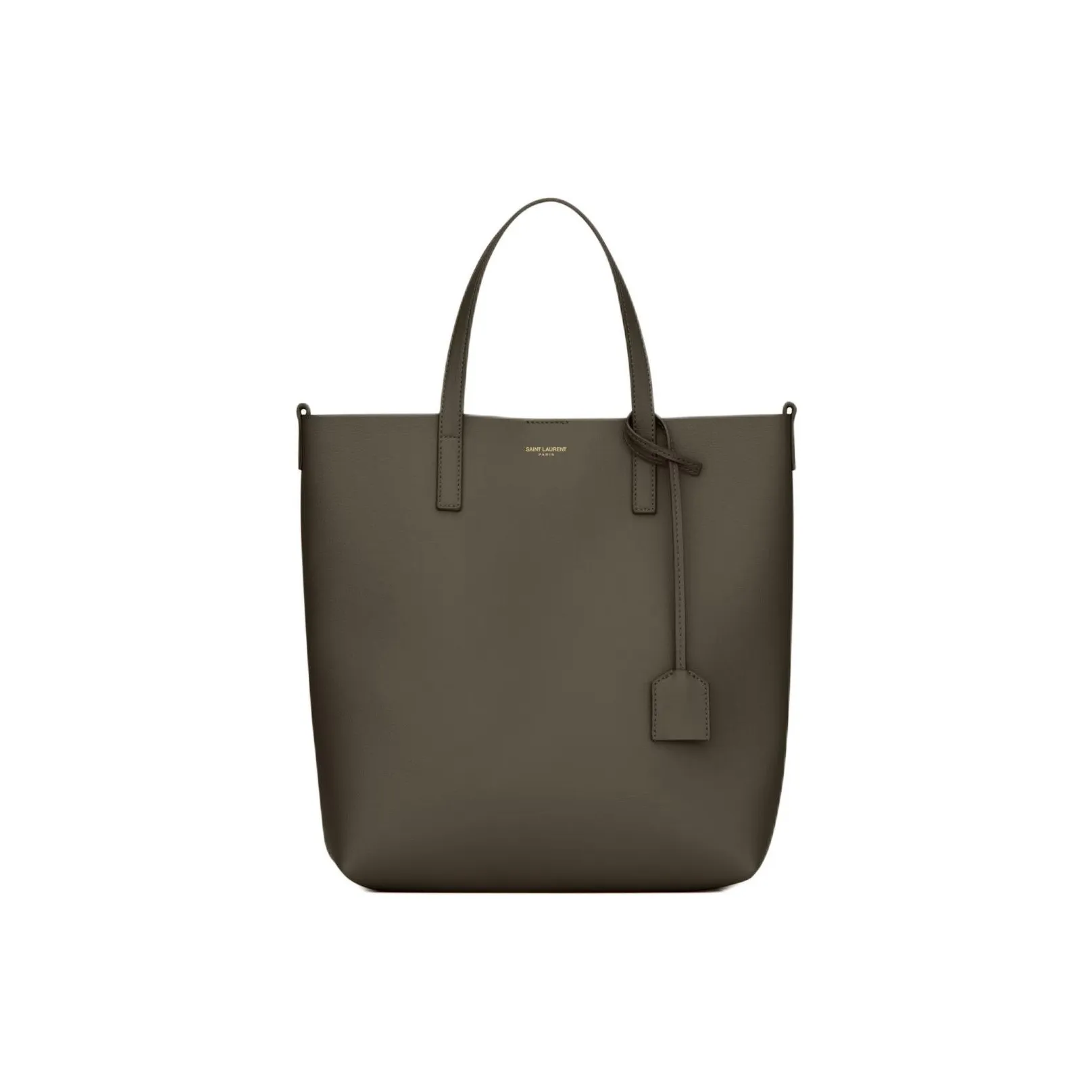 SAINT LAURENT Calfskin Tote Bag, Shopping Bag, Shoulder Bag, Handbag Regular Women's Olive Green