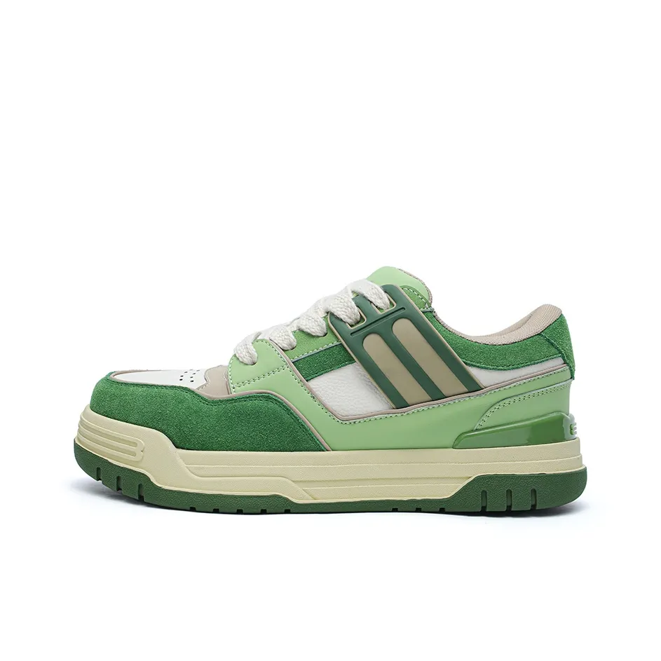 ESTEE GEEA Coverage Anti-Slip And Wear-Resistant Lightweight Height Increasing Low-Top Skateboard Shoes Unisex Green