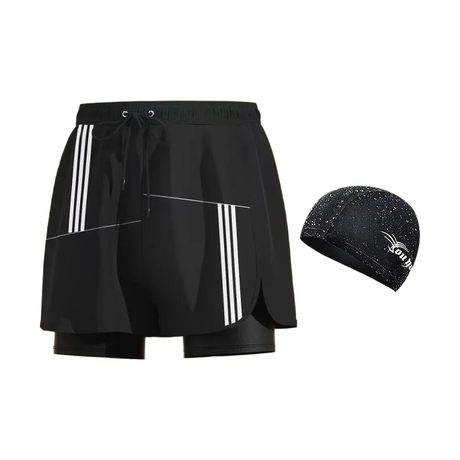 Youyou Swimming Sets Polyester, Polyamide, Elastane Summer Beach Vacation For Families Men's Black